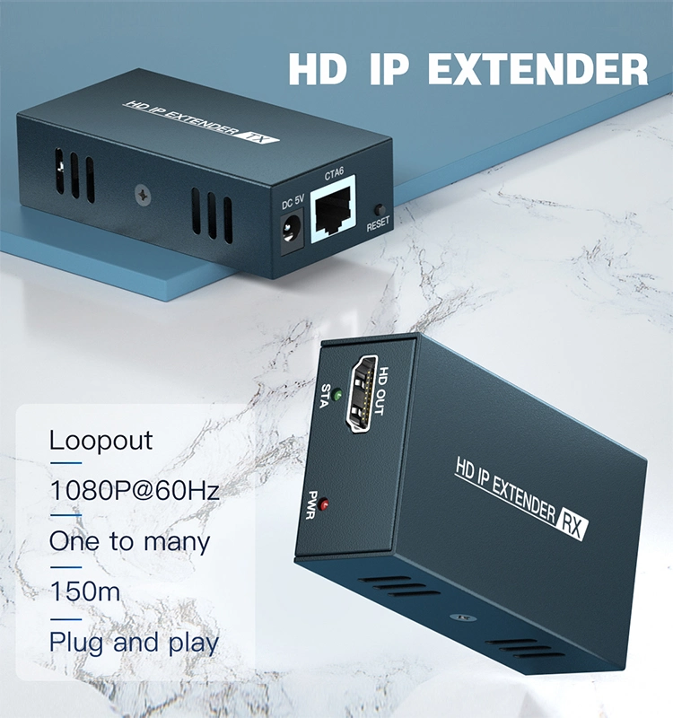 Hot Sale HDMI Extender 120m 150m CAT6 1080P 60Hz Delay 80ms HDMI Extender Over IP