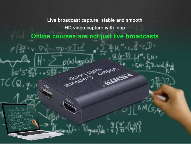 Video Capture Card with Video Loop Output Streaming Vhs Board Capture USB 2.0 Cards Recorder
