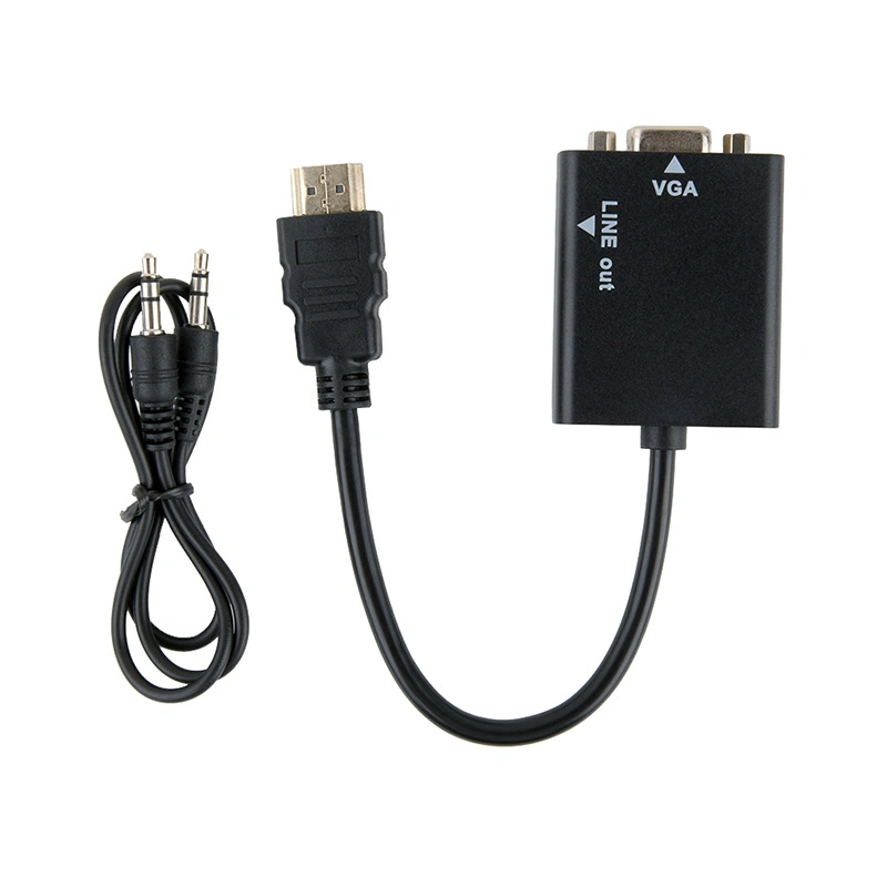 Anera Amazon Hot Sale HDMI Video Converter HDMI Male to VGA Female Adapter Cable with Audio