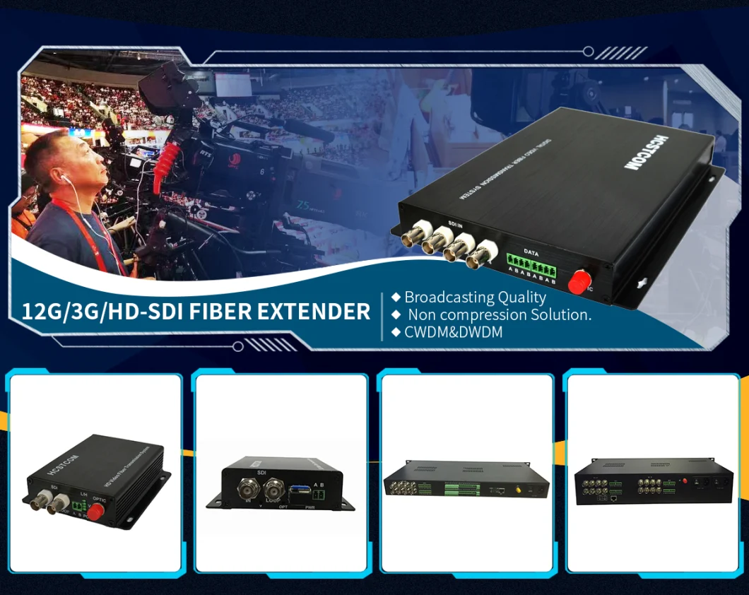 12g SDI Fiber Optic Video Extender Converter 10km with SFP LC Module