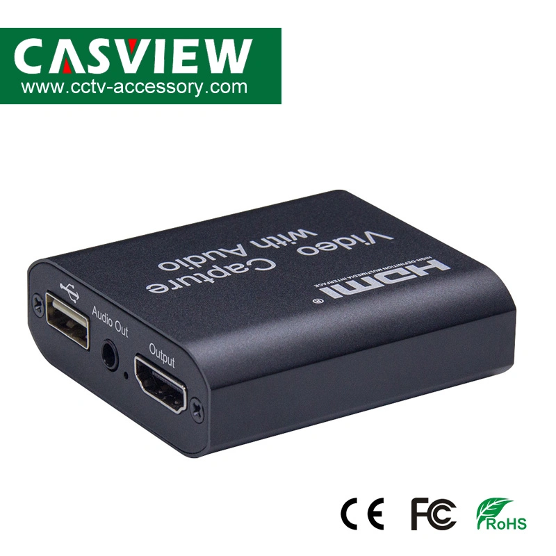 Video Capture Card with Video Loop Output with Auido Input and Output USB 2.0 Cards Recorder