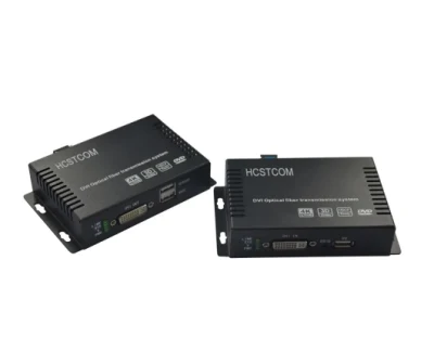 Hcstcom HDMI/DVI to Fiber Optic Converter 10km to 60km Extender with Data