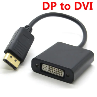 25cm Displayport Dp Male to DVI Female Adapter Video Display Port Cable Converter for PC Laptop Black