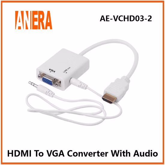 Anera Amazon Hot Sale HDMI Video Converter HDMI Male to VGA Female Adapter Cable with Audio