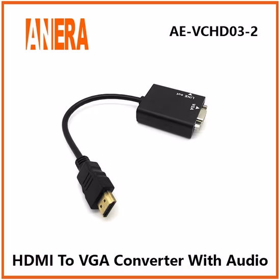 Anera Amazon Hot Sale HDMI Video Converter HDMI Male to VGA Female Adapter Cable with Audio