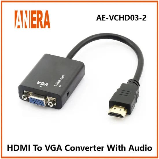 Anera Amazon Hot Sale HDMI Video Converter HDMI Male to VGA Female Adapter Cable with Audio